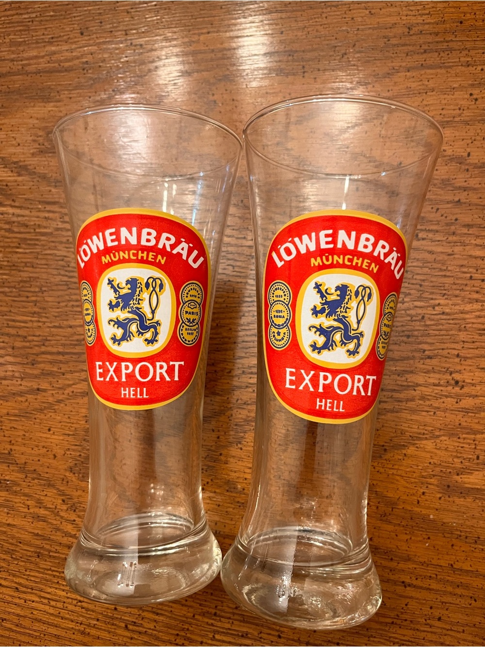 Set of 2 Lowenbrau Export Glasses - Like New!